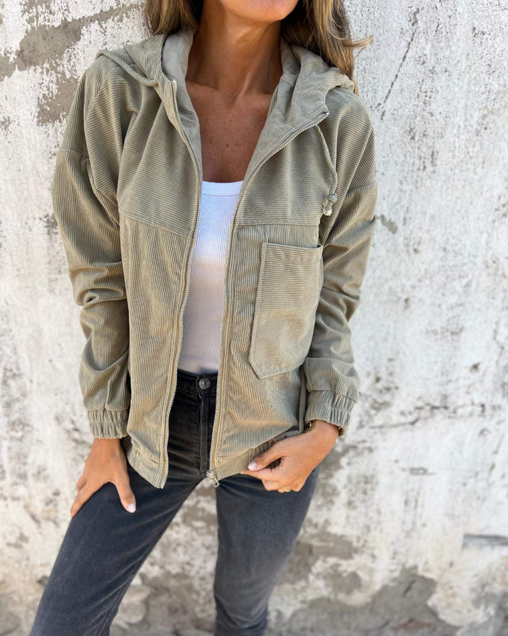 Elviana | Chaqueta de Pana con Capucha
