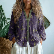 Ambre | Blusa con Estampado de Hojas Vintage