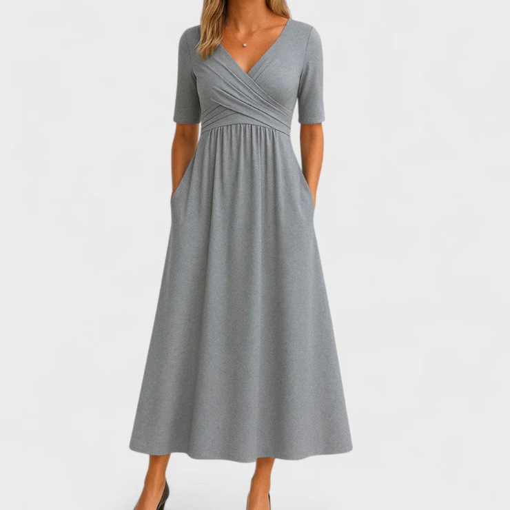 Frida™ | Vestido Cruzado con Mangas Cortas