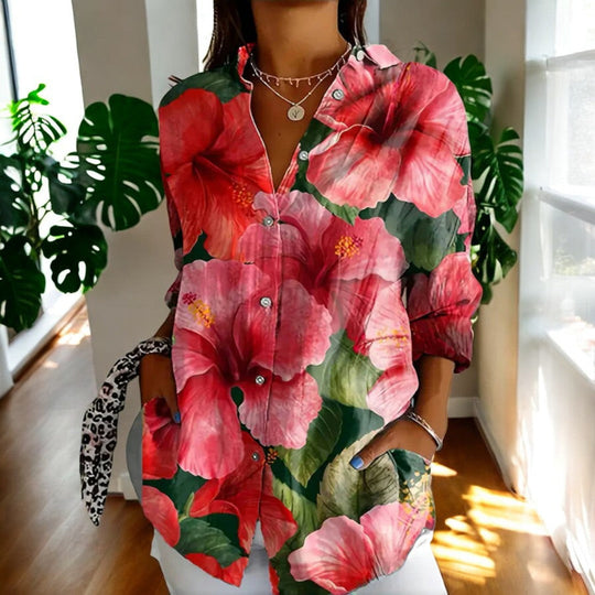 Isla™ | Blusa artística con estampado botánico