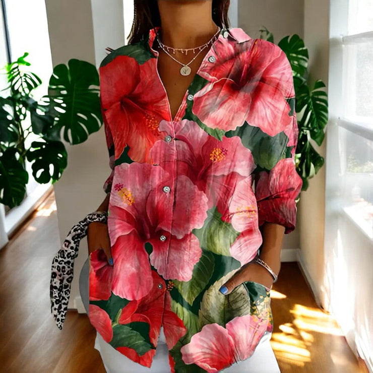 Isla™ | Blusa artística con estampado botánico
