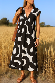 Selena™ | Vestido con Estampado y Escote en V