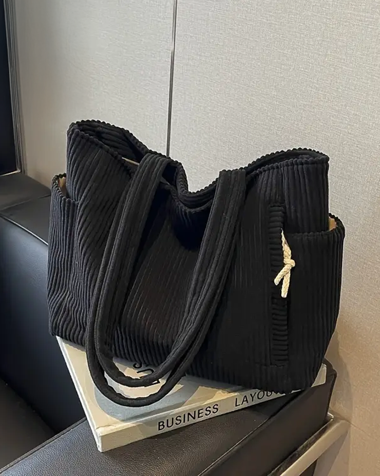 Marta™ | Bolso de mano acanalado con detalle de cordón