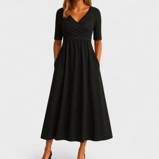 Frida™ | Vestido Cruzado con Mangas Cortas