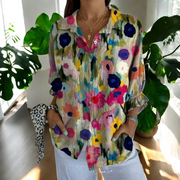 Isla™ | Blusa artística con estampado botánico
