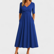 Frida™ | Vestido Cruzado con Mangas Cortas