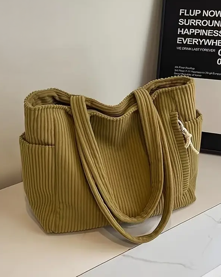Marta™ | Bolso de mano acanalado con detalle de cordón