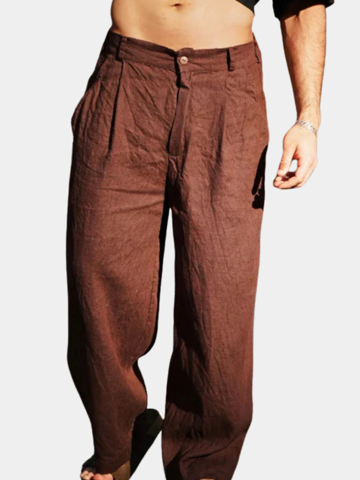 Simón™ | Pantalones de lino de pierna ancha