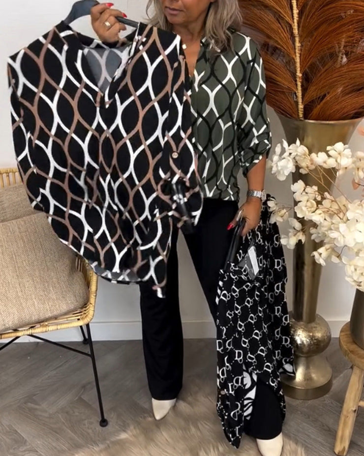Lina™ | Blusa Elegante con Estampado Moderno