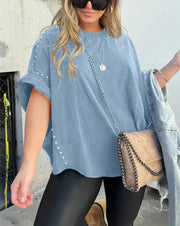 Jordana™ | Camiseta Oversize con Tachuelas