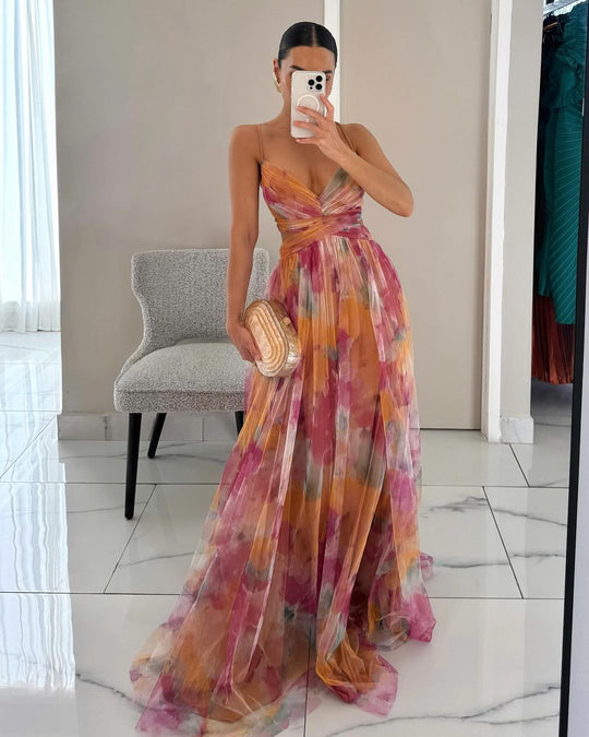 Astría™ | Elegante Vestido Maxi con Estampado Floral