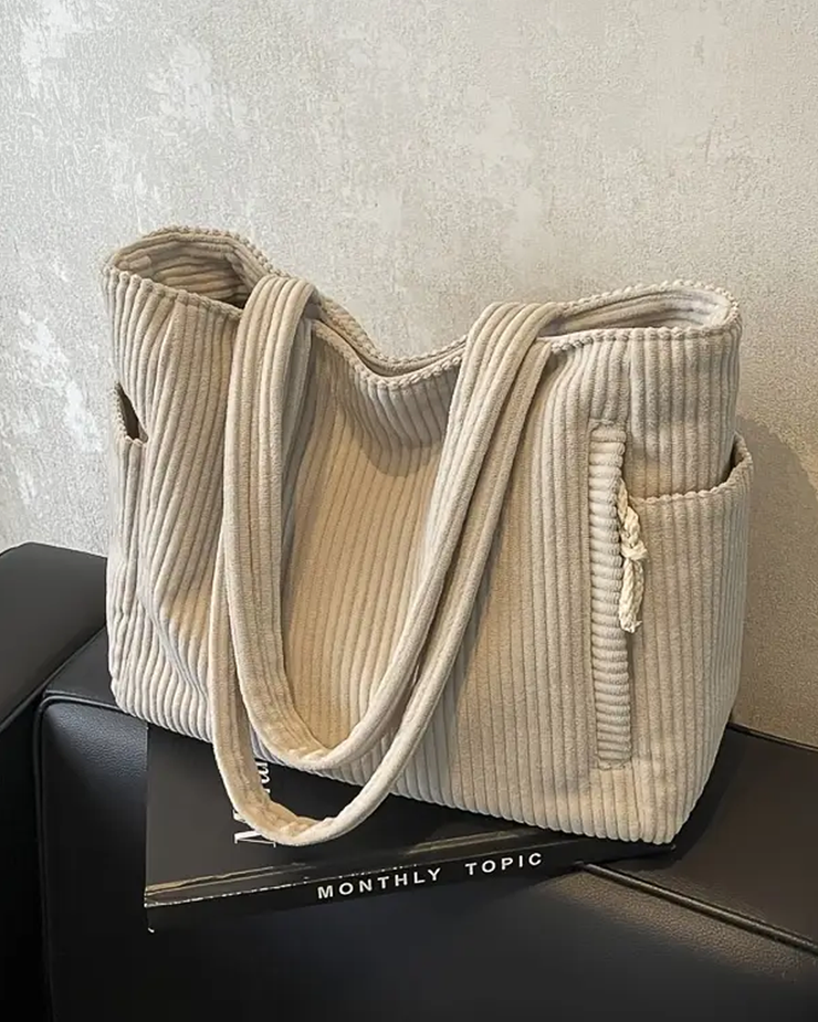 Marta™ | Bolso de mano acanalado con detalle de cordón