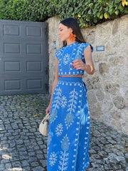 Celeste™ | Conjunto de Top y Falda con Estampado