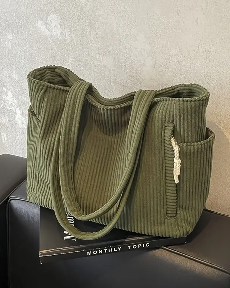 Marta™ | Bolso de mano acanalado con detalle de cordón