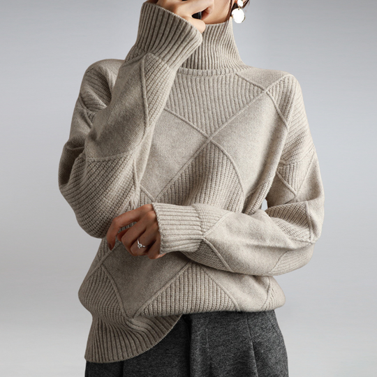 Victoria™ | Jersey Elegante de Cuello Alto