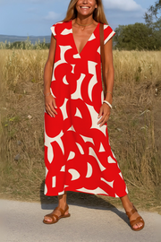 Selena™ | Vestido con Estampado y Escote en V