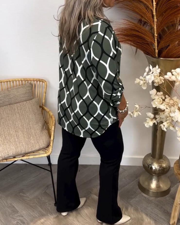 Lina™ | Blusa Elegante con Estampado Moderno