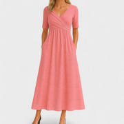 Frida™ | Vestido Cruzado con Mangas Cortas