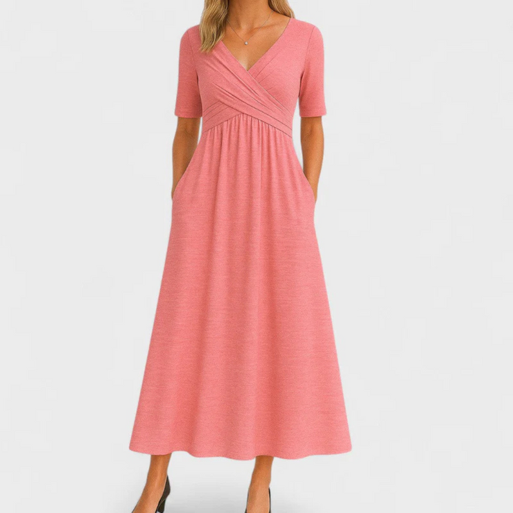 Frida™ | Vestido Cruzado con Mangas Cortas