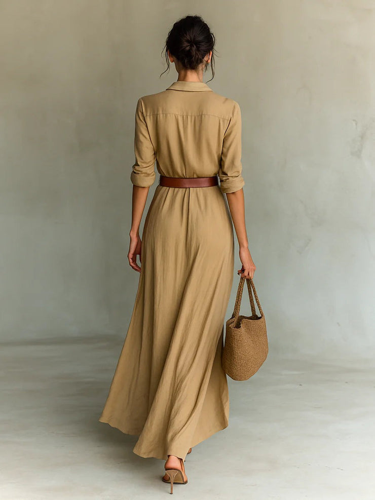 Imelda | Vestido Largo con Cinturón
