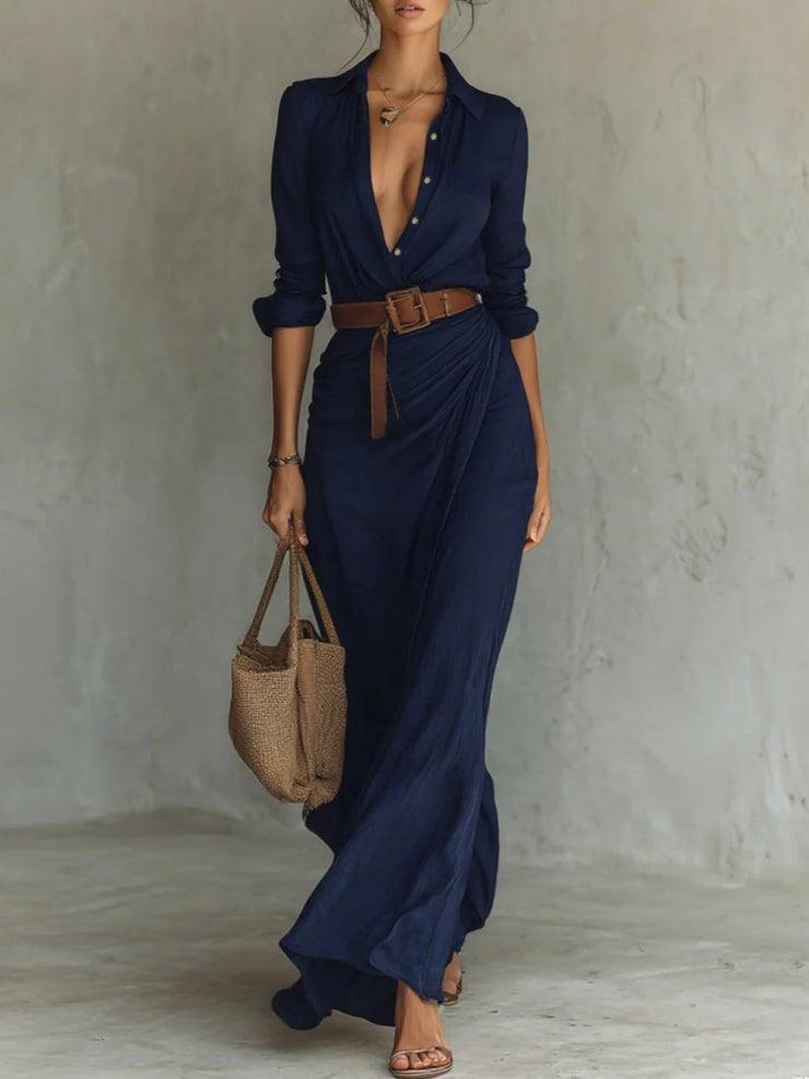 Imelda | Vestido Largo con Cinturón