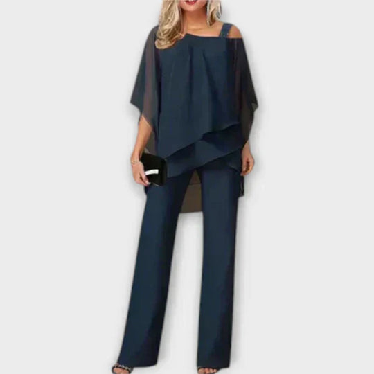 Nuria™ | Conjunto elegante de pantalón con capas de gasa