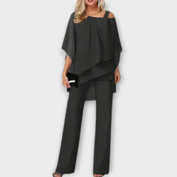 Nuria™ | Conjunto elegante de pantalón con capas de gasa