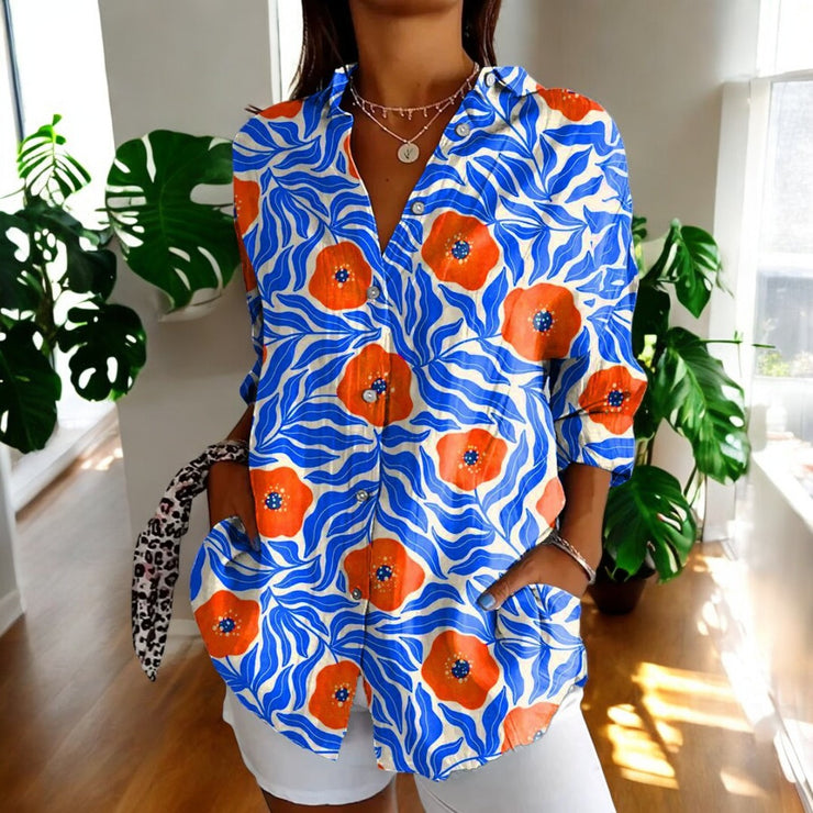 Isla™ | Blusa artística con estampado botánico
