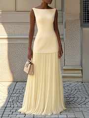 Amalia™ | Vestido largo plisado sin mangas
