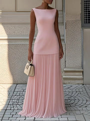 Amalia™ | Vestido largo plisado sin mangas