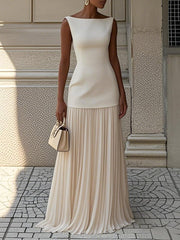 Amalia™ | Vestido largo plisado sin mangas