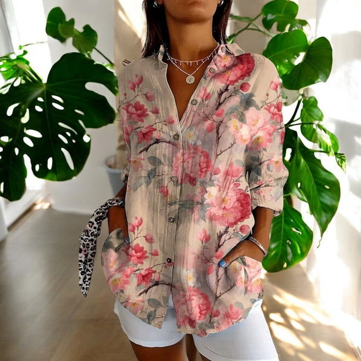 Isla™ | Blusa artística con estampado botánico