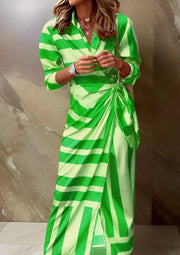 Lidia™ | Vestido camisero ceñido con estampado