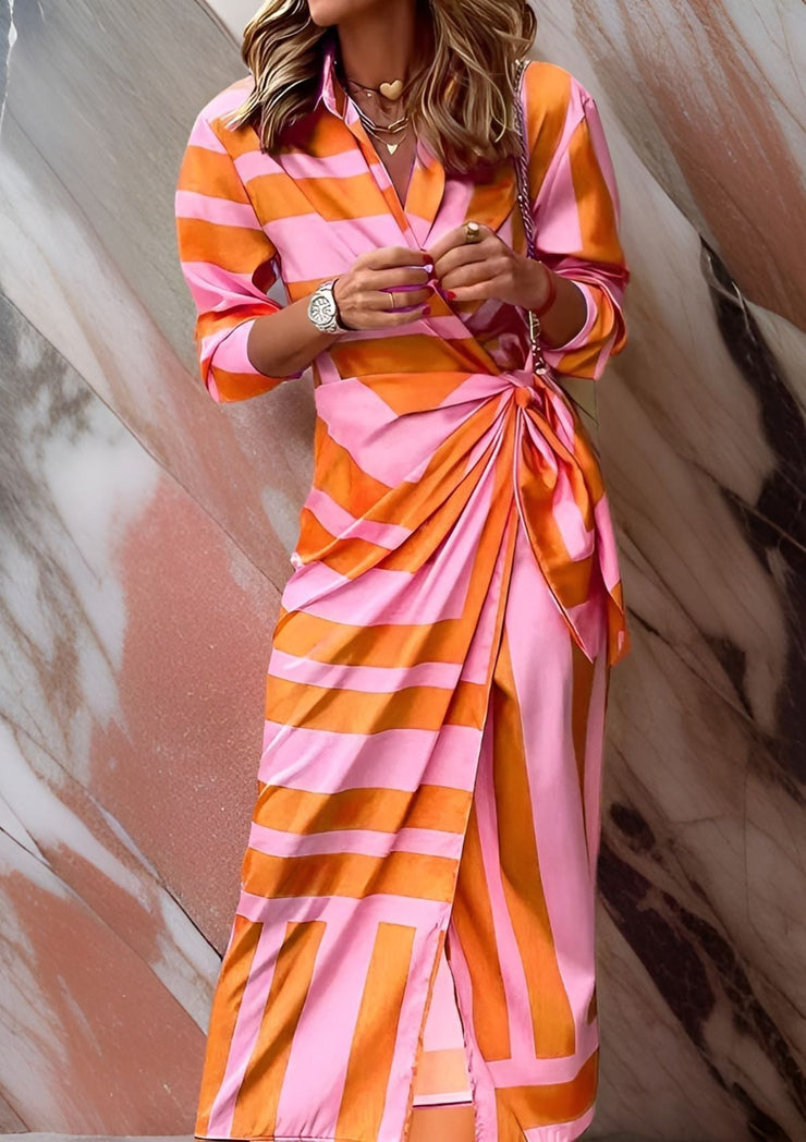 Lidia™ | Vestido camisero ceñido con estampado