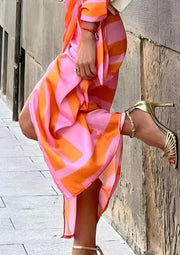 Lidia™ | Vestido camisero ceñido con estampado