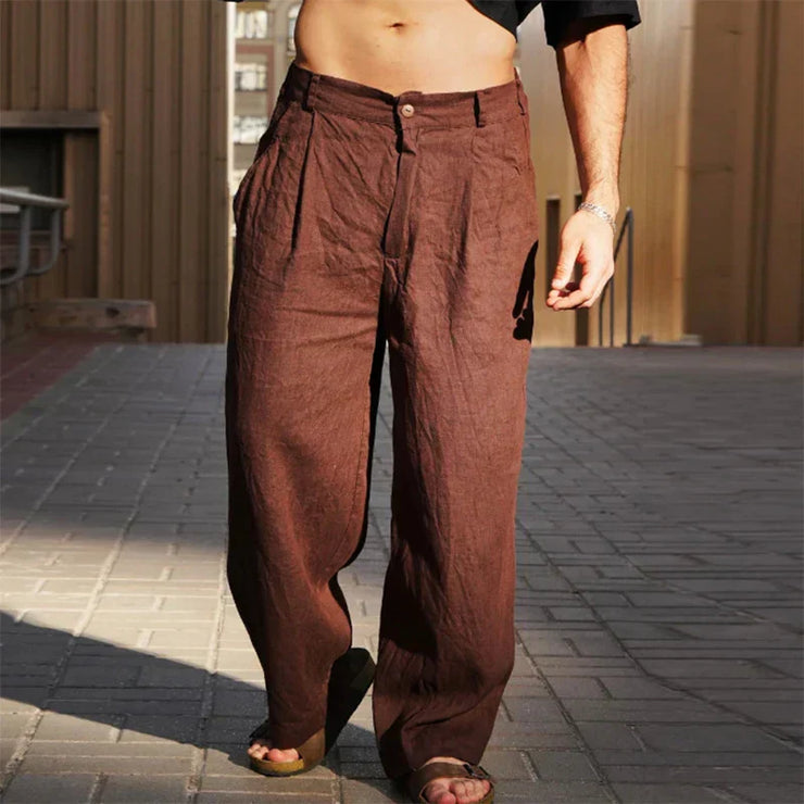 Simón™ | Pantalones de lino de pierna ancha