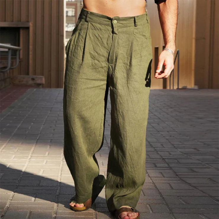 Simón™ | Pantalones de lino de pierna ancha