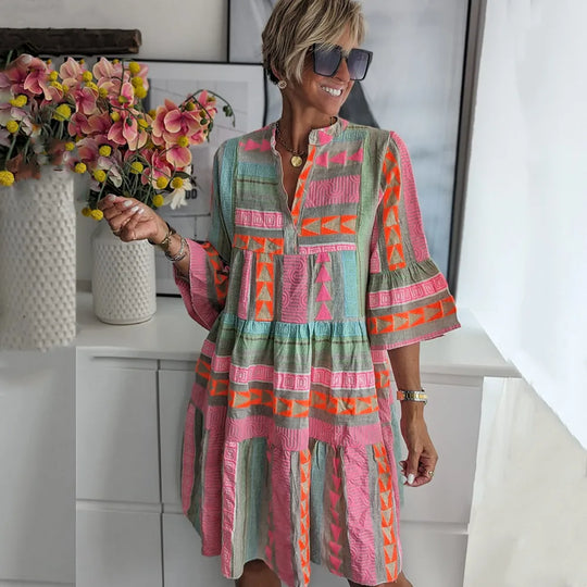 Talia™ | Vestido Boho Multicapa