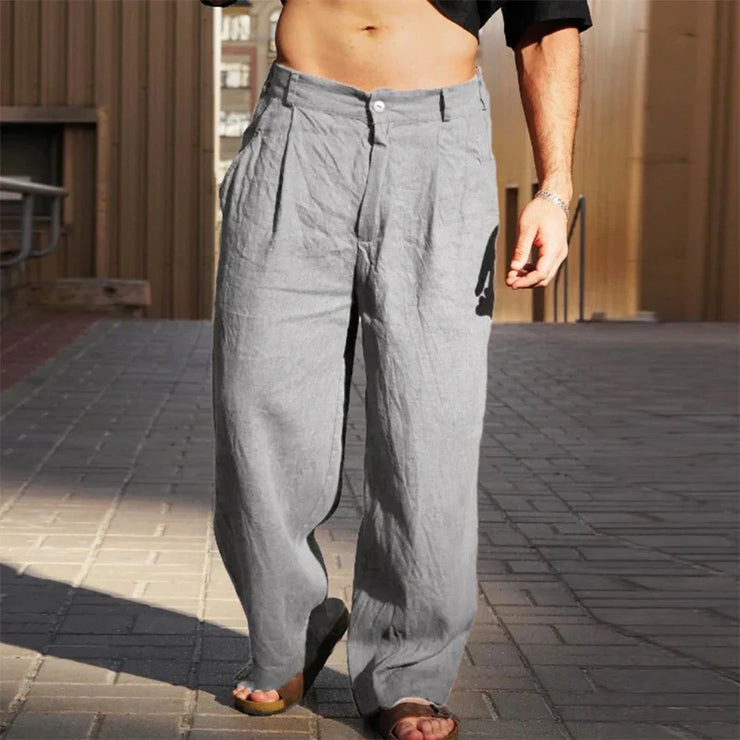 Simón™ | Pantalones de lino de pierna ancha