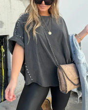 Jordana™ | Camiseta Oversize con Tachuelas