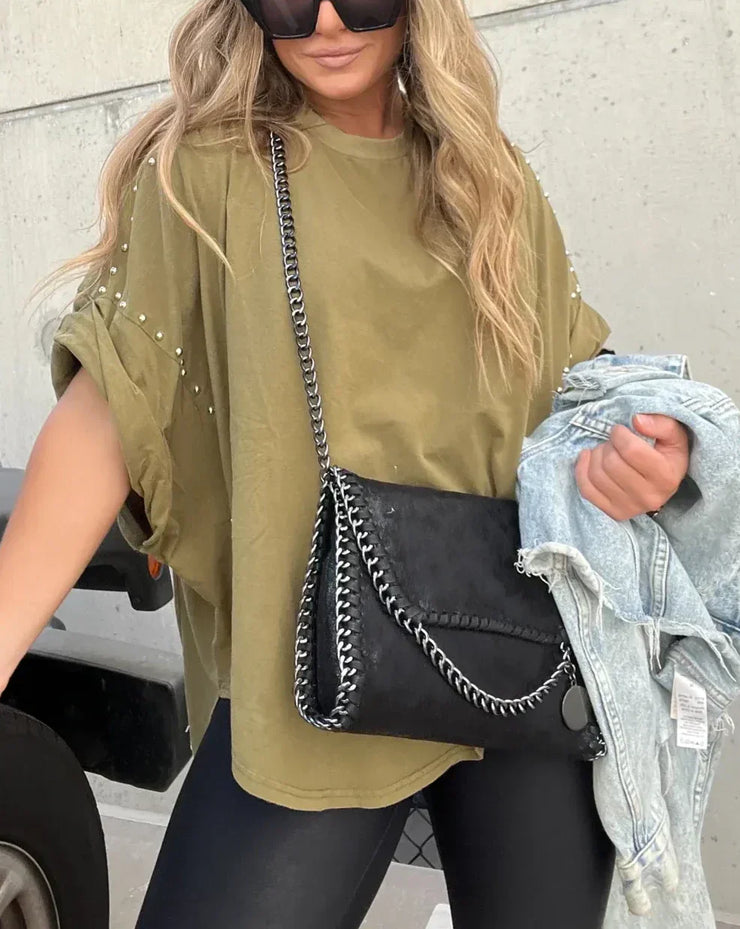 Jordana™ | Camiseta Oversize con Tachuelas