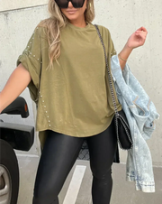 Jordana™ | Camiseta Oversize con Tachuelas