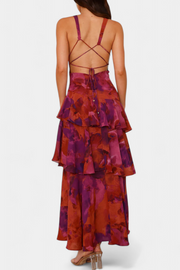 Domenica | Vestido de gasa con escote en V y capas fluidas