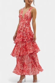 Domenica | Vestido de gasa con escote en V y capas fluidas