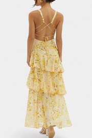 Domenica | Vestido de gasa con escote en V y capas fluidas