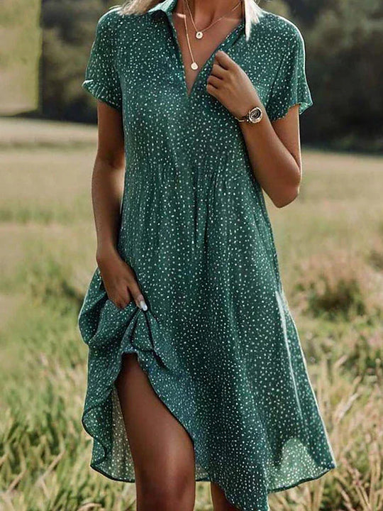 Clara™ | Vestido Midi con Mangas Cortas