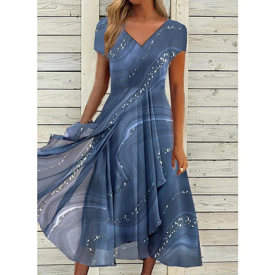 Marina™ | Vestido midi elegante con escote en V